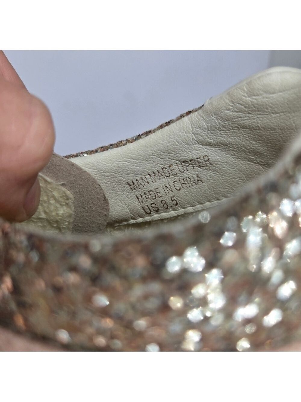 Mi.iM Glitter Star Pink White Mid-Rise Distressed Sneakers Women's Size 8.5 - Picture 10 of 12